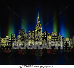 Vector Art - City lights, cityscape colourful. EPS clipart ...
