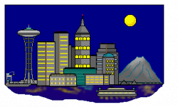 City Clip Art And Skylines - Seattle Day And Night Scenes ...