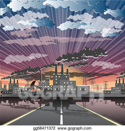 Vector Illustration - Industrial city. EPS Clipart ...