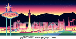 Vector Art - Las vegas skyline. Clipart Drawing gg98205572 ...