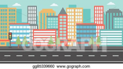 EPS Vector - Background of modern city. Stock Clipart ...