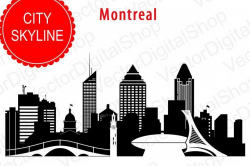 Montreal Vector silhouette, Canada Skyline USA city, SVG ...