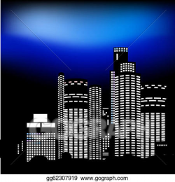 Vector Art - Night city. Clipart Drawing gg62307919 - GoGraph