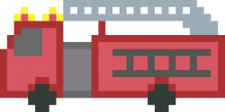 Clipart - Pixel art fire engine