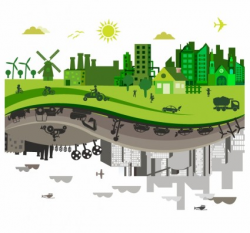 Green Vs Polluted City - Clip Art Library