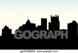Vector Stock - Pittsburgh silhouette city. Clipart ...