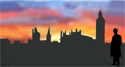 28+ Collection of City Sunset Drawing | High quality, free cliparts ...