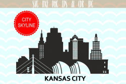 Kansas City SVG, USA Vector Skyline, Kansas City silhouette ...