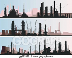 Vector Art - Banner industrial part of city. Clipart Drawing ...