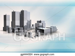 Drawing - 3d building. Clipart Drawing gg4444324 - GoGraph