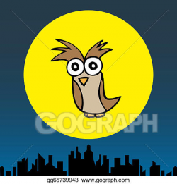 Clipart - Mr. owl in the cityscape. Stock Illustration ...