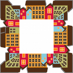 Clipart - Small Town Cityscape Quadrilateral 2