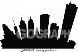 Vector Illustration - Cartoon buffalo city skyline. EPS ...