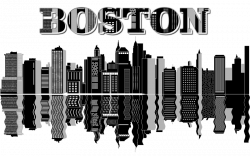 Clipart - Boston Skyline Typography