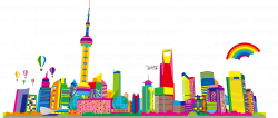 Oriental Pearl Tower Cartoon - Cartoon cute color Shanghai city 2705 ...
