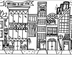 Cityscape Coloring Sheet | Templates in 2019 | Coloring ...