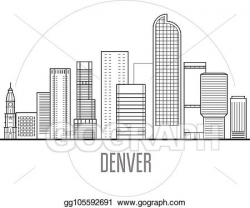 Vector Clipart - Denver city skyline - downtown cityscape ...