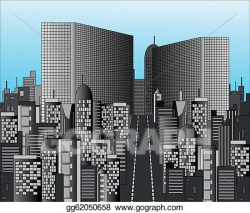 Vector Illustration - Office buildings in huge city. Stock ...
