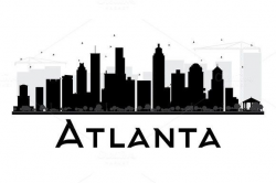 Atlanta City Skyline Silhouette | Illustrations | Atlanta ...