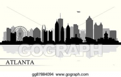 EPS Vector - Atlanta city skyline silhouette background ...