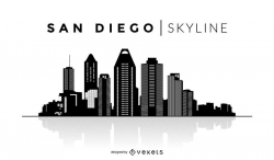 San Diego skyline silhouette design. You can see the most ...
