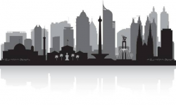 Royalty Free Silhouette Of Jakarta Skyline Clip Art, Vector ...