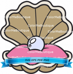 Clam Shell w/ Pearl Clipart from ColorMeBoutique on Etsy Studio