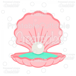 Clam with Pearl SVG Cut File & Clipart