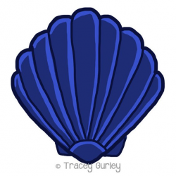 Navy Scallop Shell - Original art download, 2 files, scallop ...