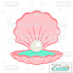 Clam with Pearl SVG Cut File & Clipart E160 - svg, dxf, png ...