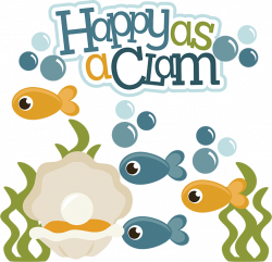Happy As A Clam SVG ocean svg files fish svg file clam svg file cute ...