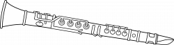 Black and White Clarinet Design - Free Clip Art