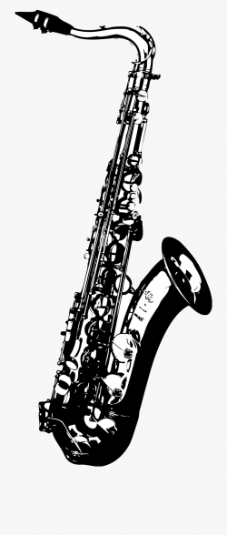 Clipart Tenor Saxophone - Saxophone Black And White #117230 ...
