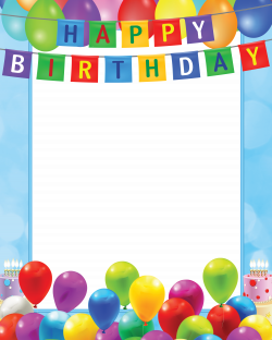 Happy Birthday Transparent PNG Blue Frame | a | Pinterest | Happy ...