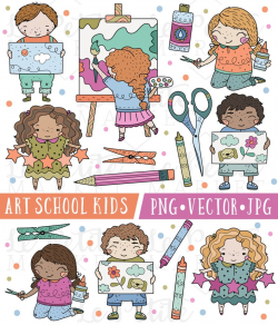 Art Class Clipart, Cute School Clipart, Kindergarten Clipart, First Grade  Clipart, Cute Kid Clipart, Cute Art Clipart Images, Commercial Use