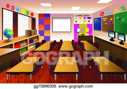 Vector Illustration - Empty classroom for elementary school ...