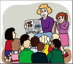Clip Art: Teacher Reading to Class Color I abcteach.com ...