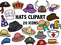 PARTY HAT CLIPART - Hand drawn hat icons, Printable ...