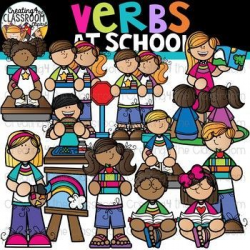 Verbs at School Clipart {School Clipart} | Phonics Clipart ...