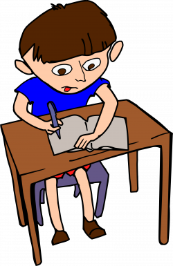 Clipart - Kid In Classroom Color