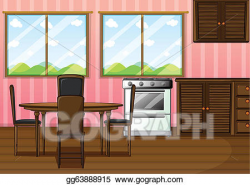 EPS Vector - A clean dining room. Stock Clipart Illustration ...