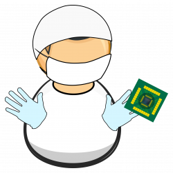 Clipart - Clean lab worker