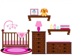 Crib Clip Art | Baby girl Nursery Crib Changing table ...