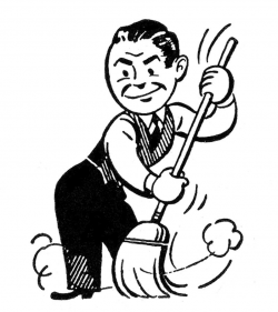 Retro Clip Art - Sweeping People - Cleaning | Graphic Design ...