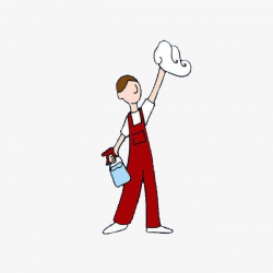 Cleaning Workers Are Doing The Cleaning Work, Work Clipart ...