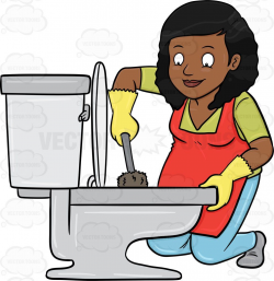 A Black Woman Cleaning A Toilet #antiseptic #broom #change ...