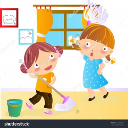 Download children cleaning the house cartoon clipart ...