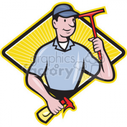 window cleaner clipart. Royalty-free clipart # 388657