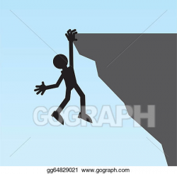 Vector Clipart - Figure hanging cliff . Vector Illustration ...