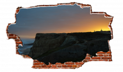 Ocean Cliff Beach Sunset Breaking wall Nature - Zapwalls